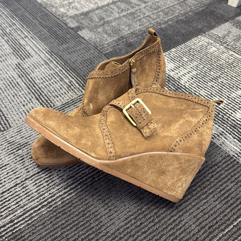 Franco Sarto Wedge Booties Suede Women size 11 - Picture 4 of 6